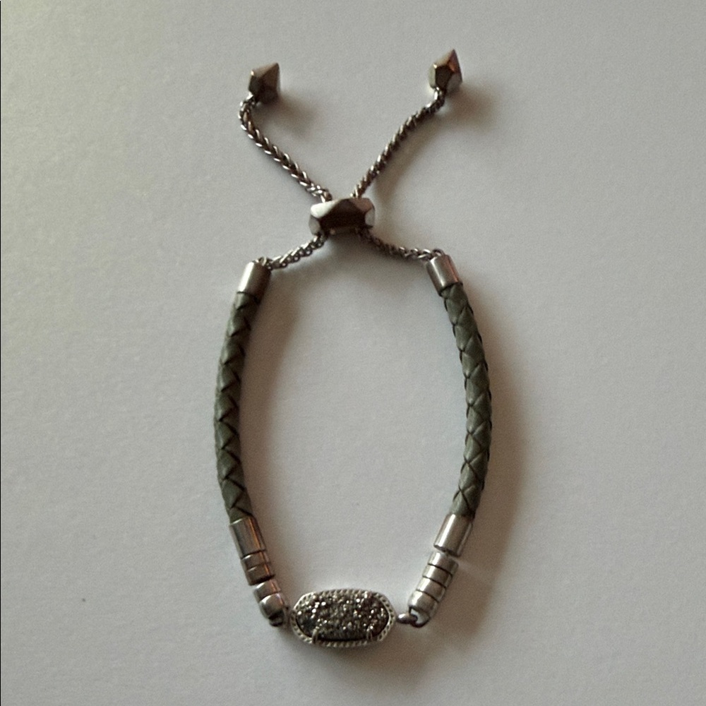 Kendra Scott Silver and Gray Braided Bracelet